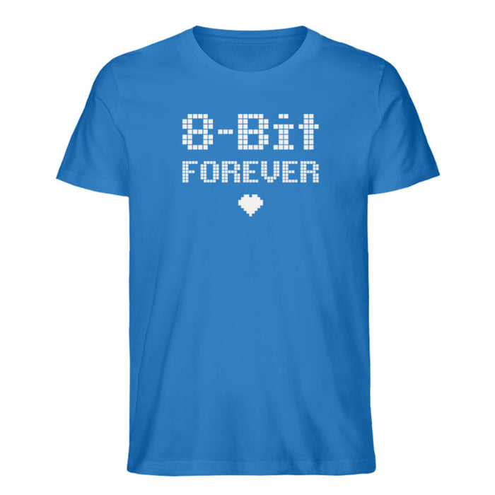 8-Bit Forever T-Shirt Mockup in Blau