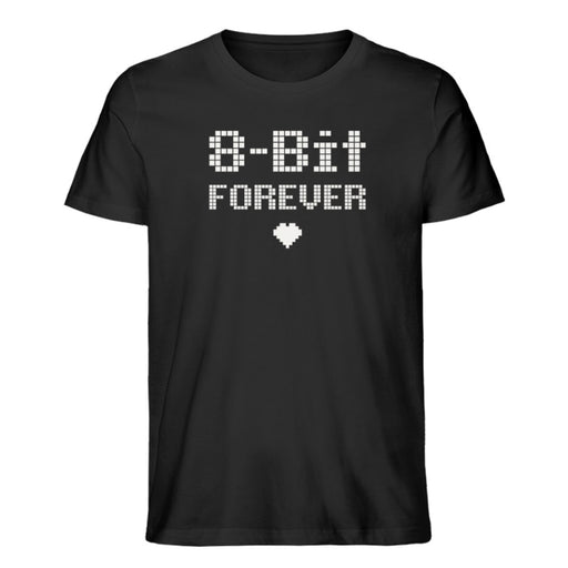 8-Bit Forever T-Shirt Mockup in Schwarz